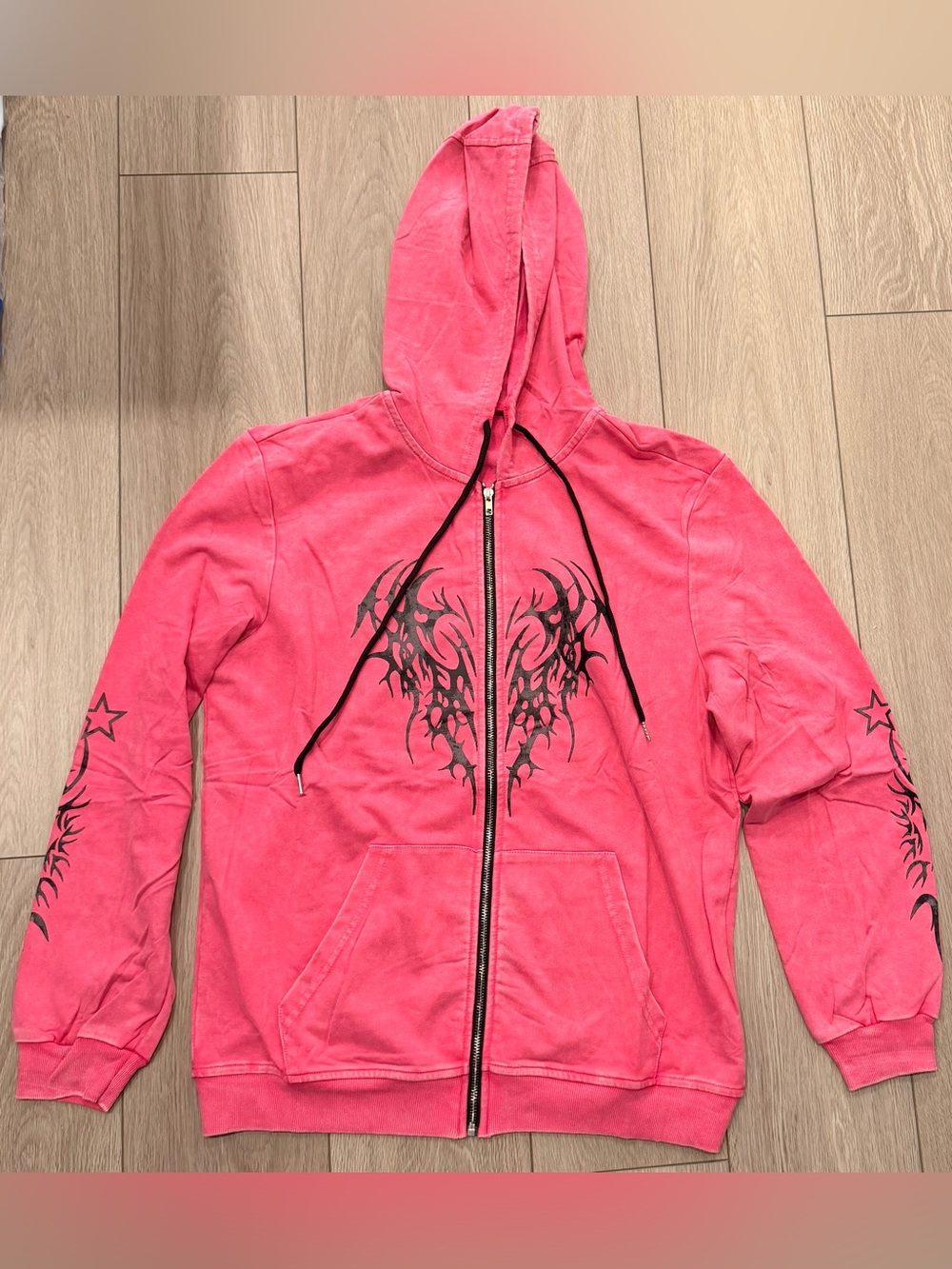 Brand new- size large - Pink Graphic Zip-Up Hoodie Jacket